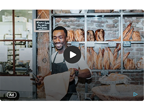 Artisan bakery with fresh bread display